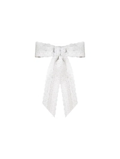 Jennifer Behr Women's Eyelet Bow Barette In White