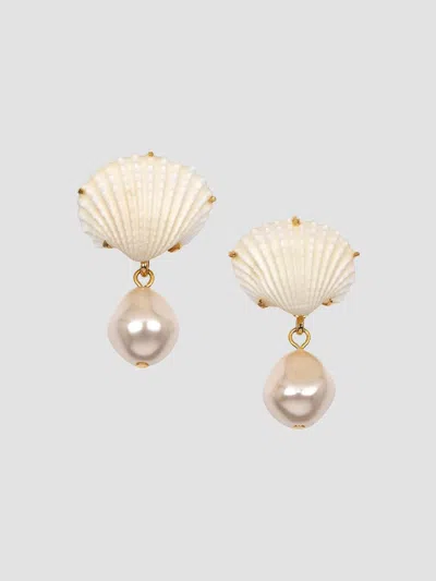 Jennifer Behr Women's Isola 18k-gold-plated, Seashell & Imitation Pearl Drop Earrings In Dove