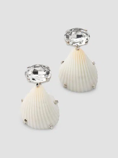 Jennifer Behr Women's Kauai Silvertone, Clamshell & Austrian Crystal Drop Earrings In Dove