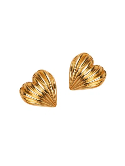 Jennifer Behr Women's Libi 18k-gold-plated Or Silvertone Heart Stud Earrings