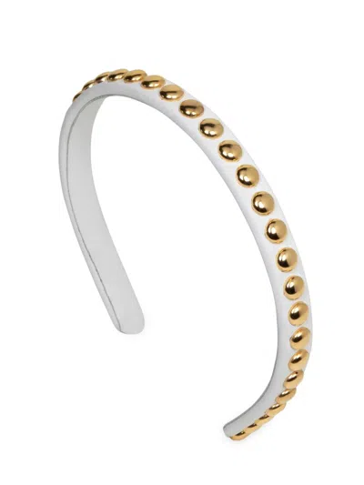 Jennifer Behr Women's Parker Studded Leather Headband In Gold