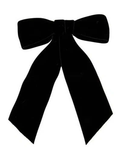 Pre-owned Jennifer Behr Women's Velvet Bow Barrette In Black