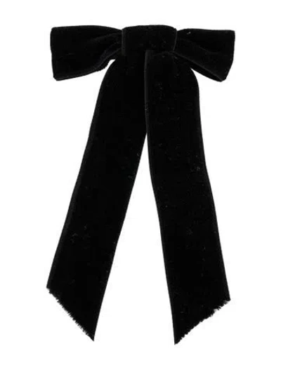 Pre-owned Jennifer Behr Women's Velvet Bow Hair Clip In Black