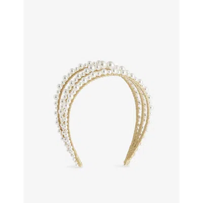 Jennifer Behr Womens Fiorella Pearl And Gold-plated Metal Headband
