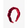 Jennifer Behr Velvet Lia Headband In Ruby