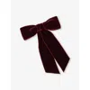Jennifer Behr Womens Wide Velvet Bow Barrette Pinot