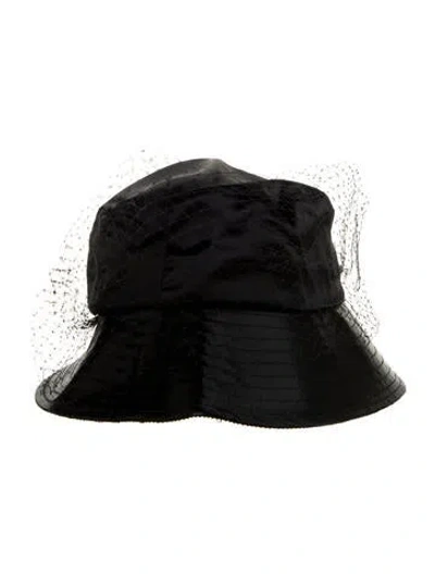Pre-owned Jennifer Behr Womens' Polyester Bucket Hat In Black