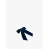 Jennifer Behr Womens Prussian Wide Velvet Bow Barrette In Prussian