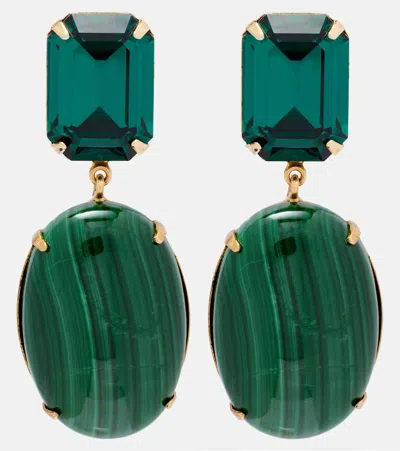 Jennifer Behr Xiomara 18kt Gold-plated Drop Earrings In Green