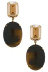 Jennifer Behr Xiomara Crystal-embellished Gold-plated Earrings In Brown