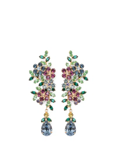 Jennifer Behr Yasmin Crystal-embellished Floral Earrings In Multi