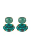 Jennifer Behr Yvette Oval-crystal Earrings In Green
