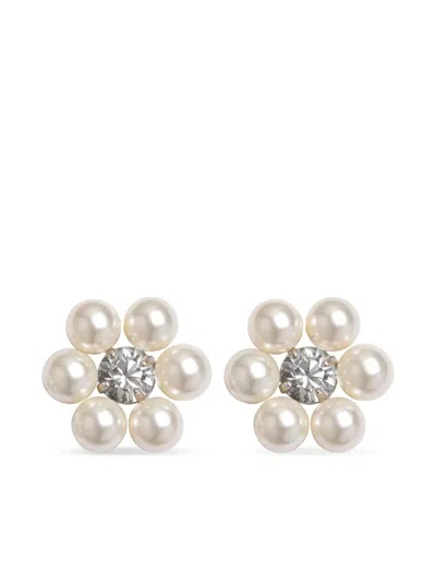 Jennifer Behr Zaya Stud Earrings In White