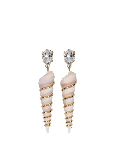 Jennifer Behr Zingaro Shell-pendant Earrings In Metallic