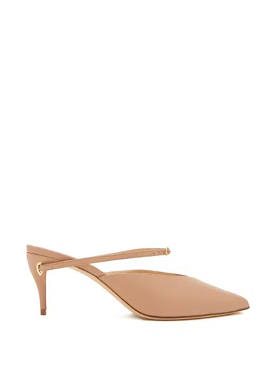 Jennifer Chamandi 65mm Mattia Heeled Pumps In Neutral