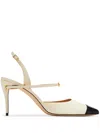 Jennifer Chamandi 85mm Vittorio Colour-block Pumps In Neutrals