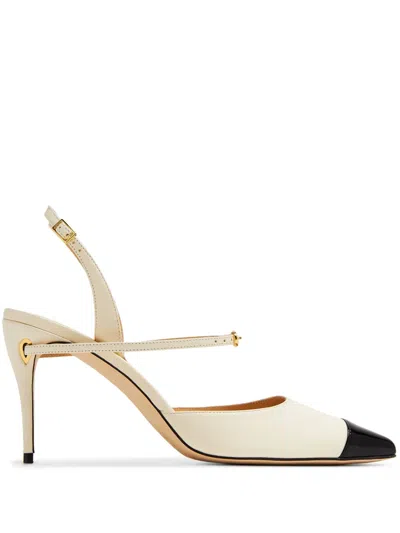 Jennifer Chamandi 85mm Vittorio Colour-block Pumps In Neutrals
