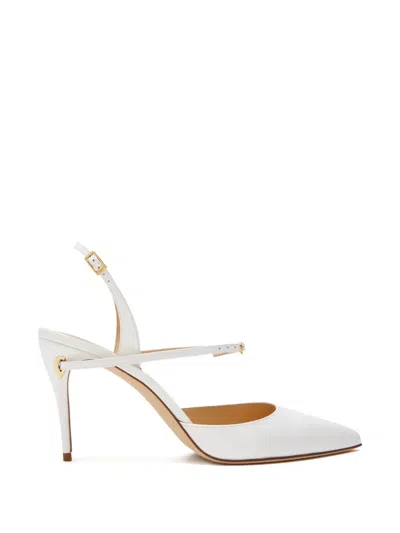 Jennifer Chamandi 85mm Vittorio Heeled Pumps In White