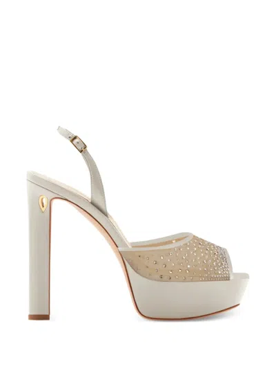 Jennifer Chamandi Antonio Crystal-embellished Sandals In Gold