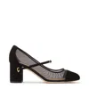 Jennifer Chamandi Closed Black Pump With Removable Strap In Multi