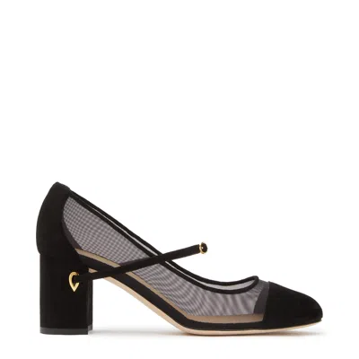 Jennifer Chamandi Closed Black Pump With Removable Strap In Multi