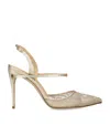 Jennifer Chamandi Lace Vittorio Slingback Heels 105 In Nude
