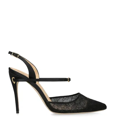 Jennifer Chamandi Lace Vittorio Slingback Pumps 105 In Black