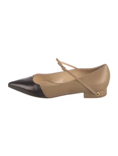 Pre-owned Jennifer Chamandi Leather Colorblock Pattern Ballet Flats