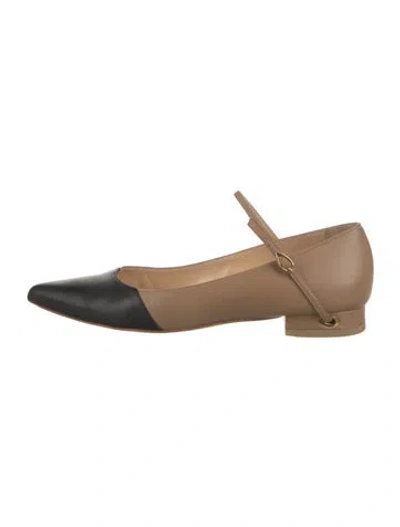 Pre-owned Jennifer Chamandi Leather Mary Jane Flats