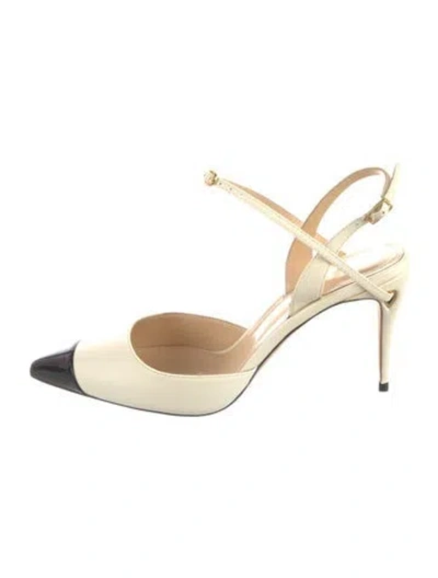 Pre-owned Jennifer Chamandi Leather Pumps In Neutrals