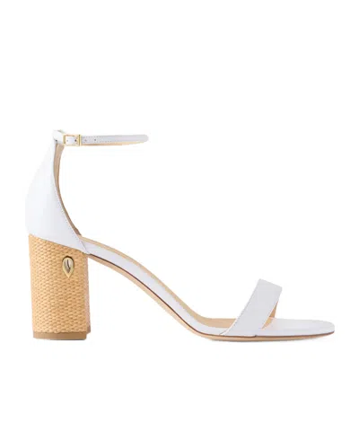 Jennifer Chamandi Massimiliano Leather And Raffia Sandals In White