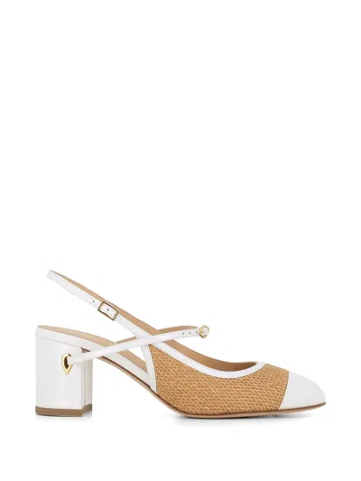 Jennifer Chamandi Mattia Woven Strap Pumps In White