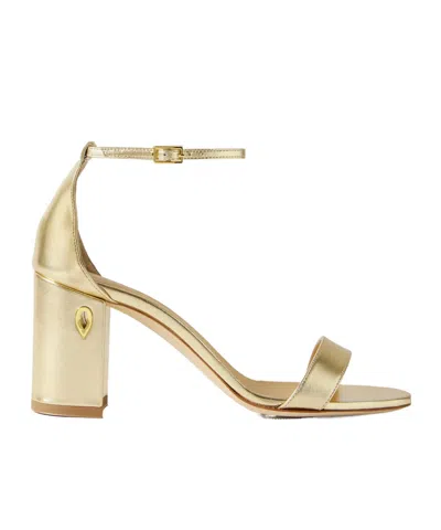 Jennifer Chamandi Massimiliano 85 Metallic Leather Sandals In Gold