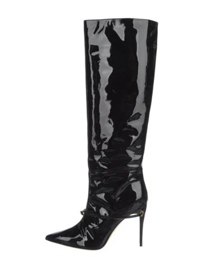 Pre-owned Jennifer Chamandi Patent Leather Boots In Black
