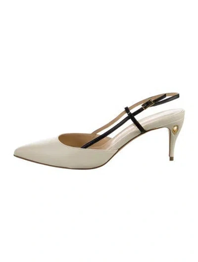 Pre-owned Jennifer Chamandi Patent Leather Slingback Pumps In Neutral