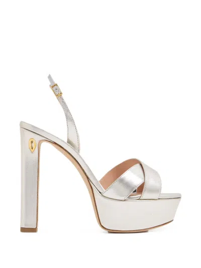 Jennifer Chamandi Platform Crossover-strap Sandals In Animal Print