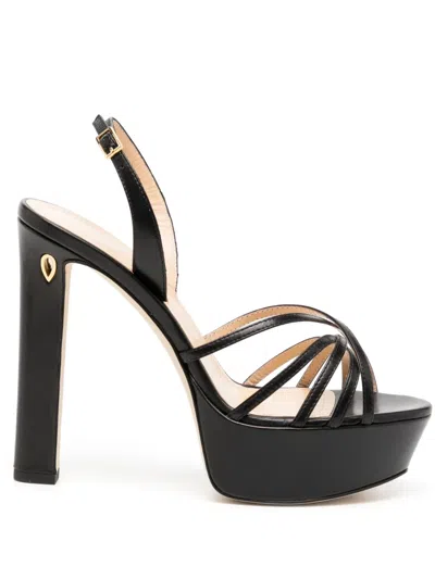 Jennifer Chamandi Roberto 130mm Platform Sandals In Schwarz