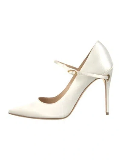 Pre-owned Jennifer Chamandi Satin Pumps In White