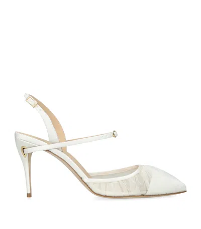 Jennifer Chamandi Satin Vittorio Slingback Pumps 85