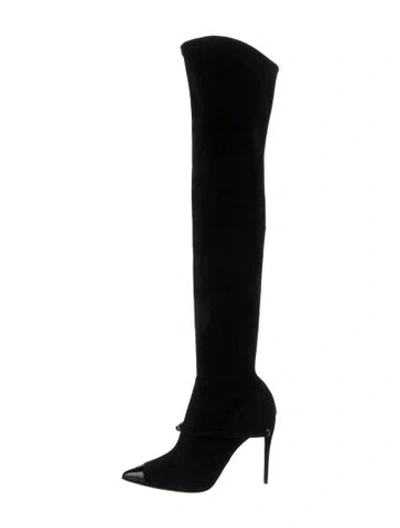 Pre-owned Jennifer Chamandi Suede Boots In Black