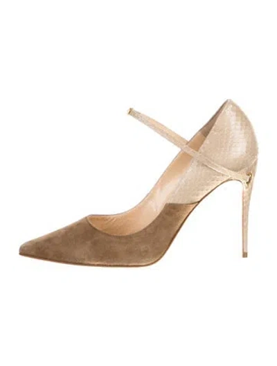 Pre-owned Jennifer Chamandi Suede D'orsay Pumps In Multi