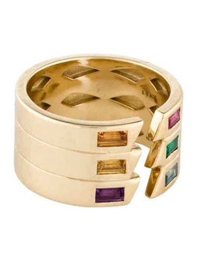 Pre-owned Jennifer Demoro 14k Multi-stone Orli Cigar Band