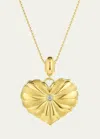 JENNIFER DEMORO 18K GOLD SO WAVY HEART PENDANT NECKLACE WITH DIAMOND AND TURQUOISE