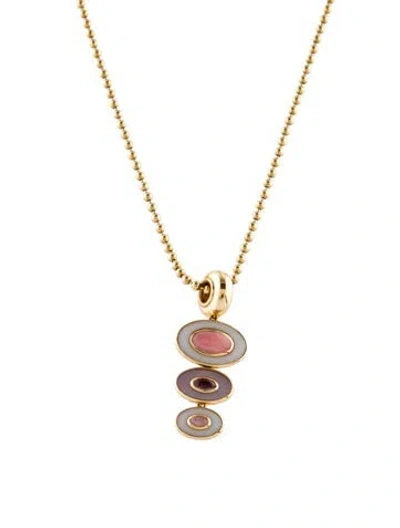 Pre-owned Jennifer Demoro 18k Mother Of Pearl, Opal & Amethyst Drop Necklace, 20" In Pink