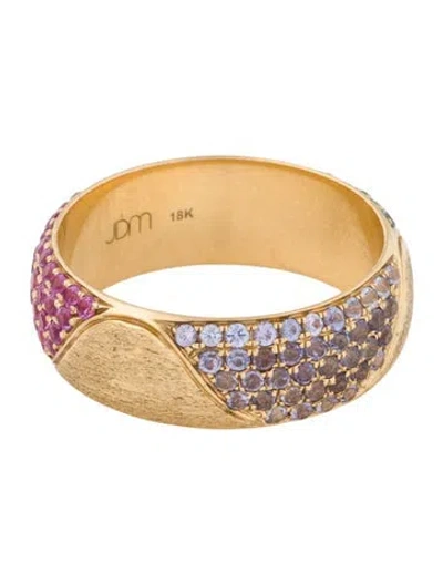 Pre-owned Jennifer Demoro 18k Sapphire, Tanzanite, & Topaz Wavy Band In Multi