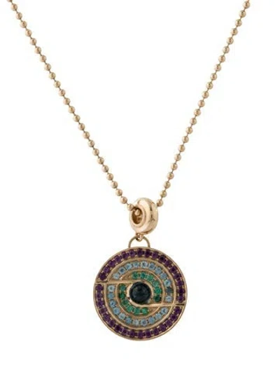 Pre-owned Jennifer Demoro 18k Thea Multi-gemstone Pendant Necklace, 20"