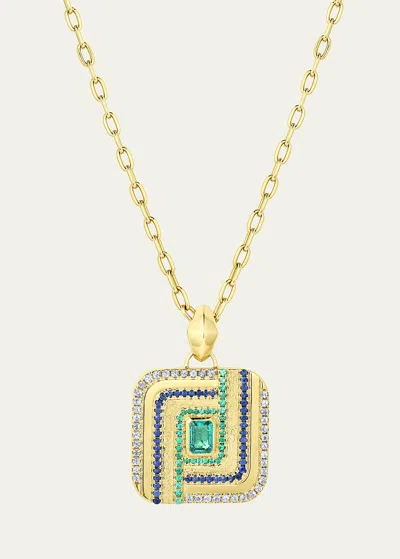 Jennifer Demoro Color Wave Path Pendant 18k Gold Necklace In Yg
