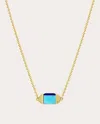 Jennifer Demoro Women's Chroma Illusion 18k Gold Multi-stone Spinner Pendant Necklace In Blue