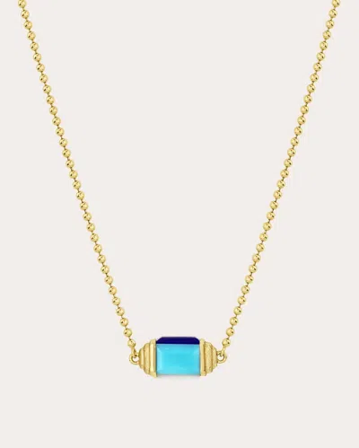 Jennifer Demoro Women's Chroma Illusion 18k Gold Multi-stone Spinner Pendant Necklace In Blue