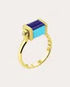 Jennifer Demoro Women's Chroma Illusion 18k Gold Multi-stone Spinner Ring In Blue
